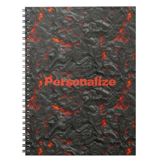 Carnet Volcan de lave molle noir et rouge (Devant)