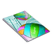 Carnet Volley-ball des filles turquoise rose lime personn (Côté Droit)