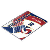 Carnet Volley-ball en Marine, Rouge et Blanc (Côté gauche)