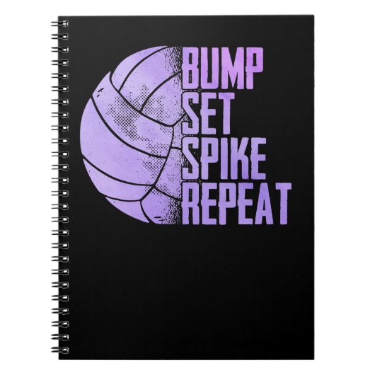 Carnet Volleyball Sport Lover Bump Set Spike Repeate Voll (Devant)