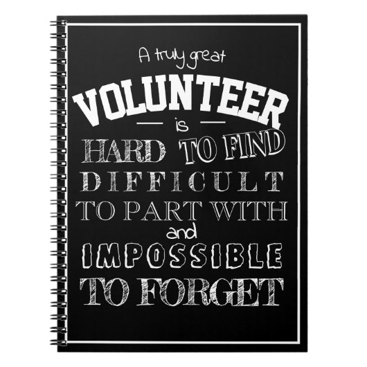 Carnet Volontaire Merci Appréciation Cadeau noir (Devant)