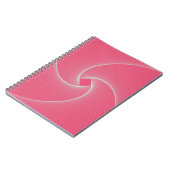 Carnet vortex carré en velours rose (Côté gauche)