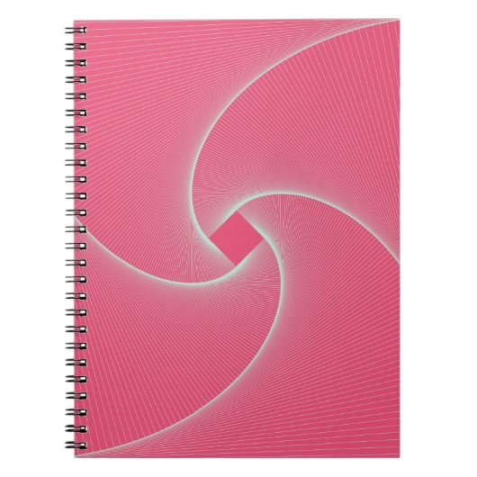 Carnet vortex carré en velours rose (Devant)