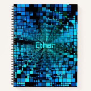Carnet Vortex matriciel bleu   Personnalisé