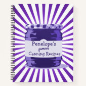 Carnet Vos Célèbres Recettes De Canning Jelly Violet Jar  (Devant)