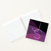 Carnet Vos initiales de chevauchement | Moderne violet et (Intérieur)