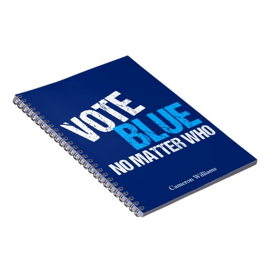 Carnet Vote Bleu Peu Importe Qui Démocrate Coutume Politi (Côté Droit)