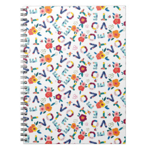 Carnet Voter Moderne Floral Whimsical en Coral Bleu rose