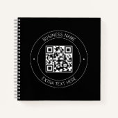 Carnet Votre code QR & Texte modifiable | Noir & Blanc (Devant)