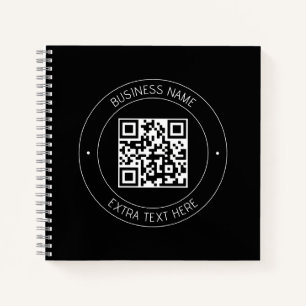 Carnet Votre code QR & Texte modifiable   Noir & Blanc