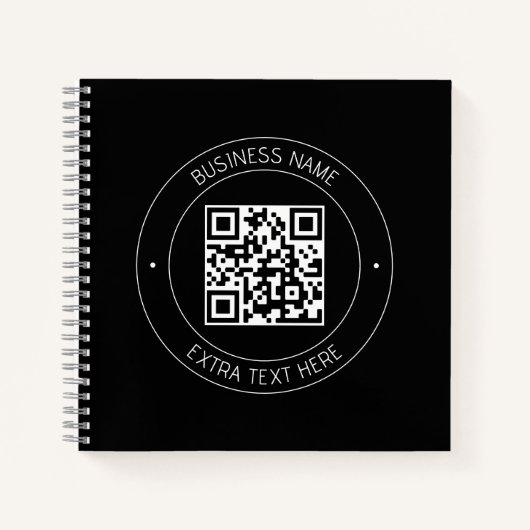Carnet Votre code QR & Texte modifiable | Noir & Blanc (Devant)
