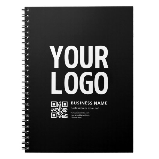 Carnet Votre logo avec code QR et texte modifiables (Devant)