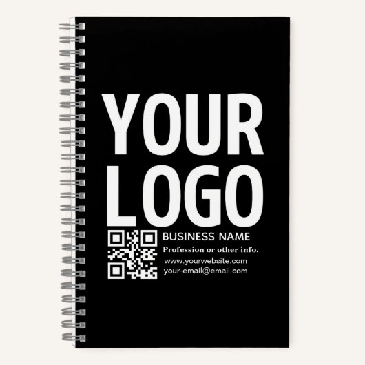 Carnet Votre logo avec code QR et texte modifiables (Recto)