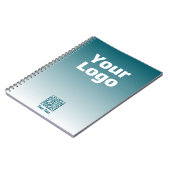 Carnet Votre logo avec code QR modifiable et ombre dégrad (Côté gauche)