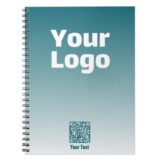 Carnet Votre logo avec code QR modifiable et ombre dégrad (Devant)