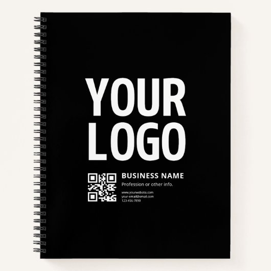Carnet Votre logo avec QR code et texte modifiables (Devant)
