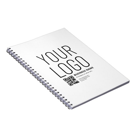 Carnet Votre logo avec QR code et texte modifiables (Côté Droit)