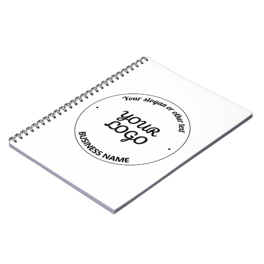 Carnet Votre logo avec un slogan et un nom d'entreprise m (Côté gauche)