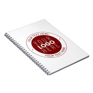 Carnet Votre logo et texte personnalisable   Rouge foncé/