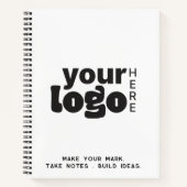 Carnet Votre logo ici Marque professionnelle Noir Blanc (Devant)