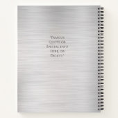 Carnet Votre logo, nom commercial en acier brossé et noir (Dos)