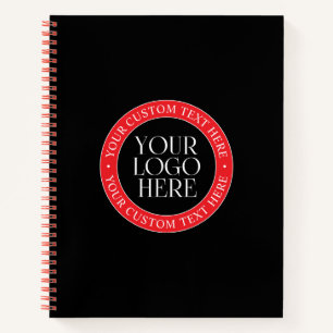 Carnet Votre logo ou autre image   Noir Rouge & Blanc