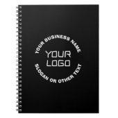 Carnet Votre logo ou image et texte modifiable | Noir & B (Devant)