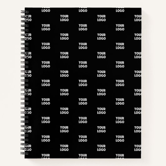 Carnet Votre logo simple répétitif | Noir (Devant)