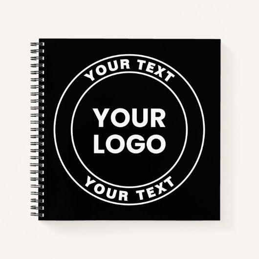 Carnet Votre logo téléchargé + texte circulaire gras (Devant)
