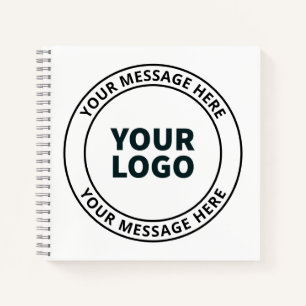 Carnet Votre logo téléchargé + texte circulaire modifiabl