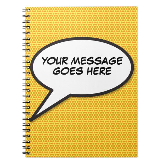 Carnet Votre message bulle de discours Fun rétro bande de (Devant)