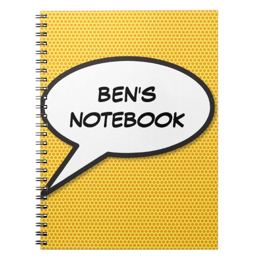 Carnet Votre message bulle de parole Fun rétro bande dess (Devant)