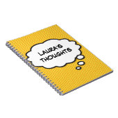 Carnet Votre message bulle de pensée drôle rétro bande de (Côté Droit)