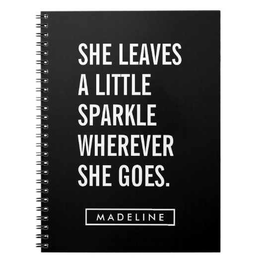 Carnet Votre nom | Elle Feuille Un Peu Étincelante (Devant)