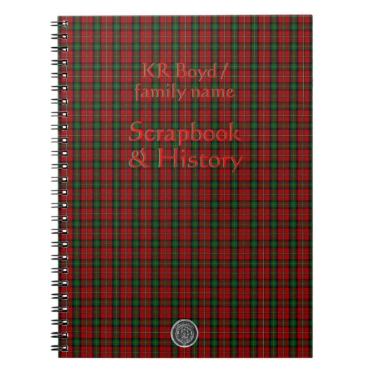 Carnet Votre nom / initiales sur le tatan de la famille B (Devant)