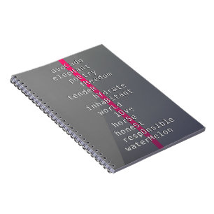 Carnet Votre nom ou message avec des mots croisés ? Gris