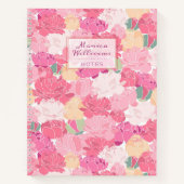 Carnet Votre nom | Peonies aquarelles (Devant)