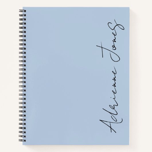 Carnet Votre Nom Simple Pastel Blue (Devant)
