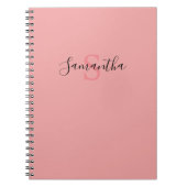 Carnet Votre nom Typographie Monogramme - Rose (Devant)