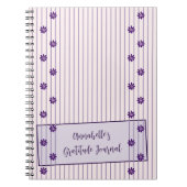 Carnet Votre nom Violet Stripes & Rows of Purple Flowers (Devant)