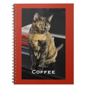 Carnet Votre photo d'animal de compagnie, nom, fond rouge