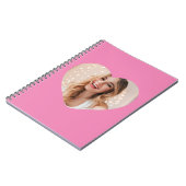 Carnet Votre photo votre visage sur un rose cardiaque per (Côté gauche)