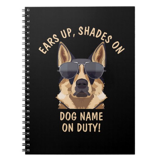 Carnet Votre Propre Texte, Oreilles Up Shades Sur Le Nom  (Devant)