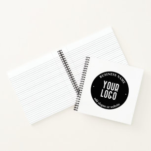 Carnet Votre texte et logo téléchargé   Noir et blanc mod