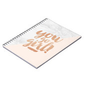 Carnet vous allez le lettrage de cuivre de marbre (Côté gauche)