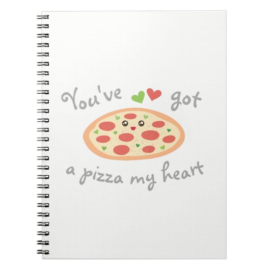 Carnet Vous avez une pizza Mon coeur mignon Amour Pun (Devant)