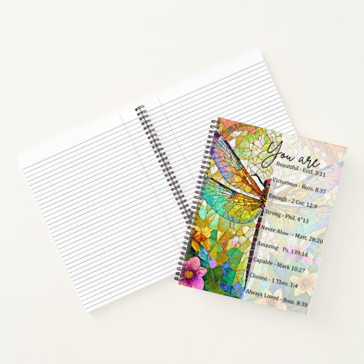 Carnet Vous êtes belle...libellule en verre tendu (Intérieur)