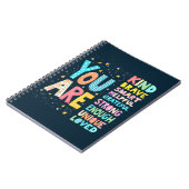 Carnet Vous êtes des affirmations lumineuses lettrage à l (Côté gauche)