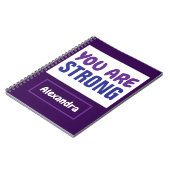 Carnet Vous êtes Forte Violet Bleu Persist Encourageur (Côté gauche)