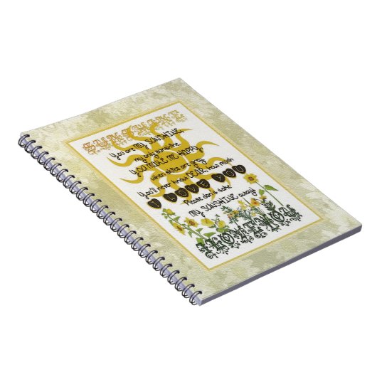 Carnet Vous êtes mon soleil (Côté Droit)